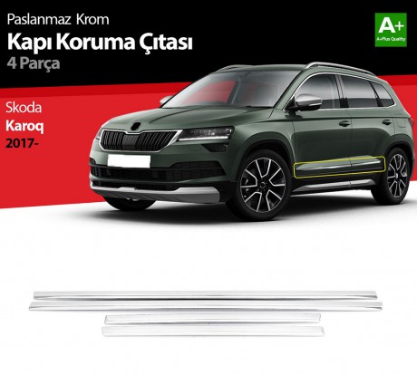 S-Dizayn Skoda Karoq Krom Kapı Koruma Çıtası 4 Prç. 2017 Üzeri