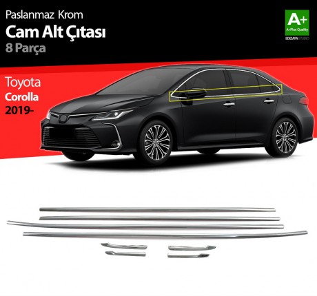 Toyota Corolla Krom Cam Çıtası 8 Prç. 2019 ve Üzeri