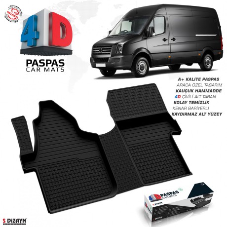 S-Dizayn VW Crafter 4D Havuzlu Paspas 2006 Üzeri Ön Çift Koltuk
