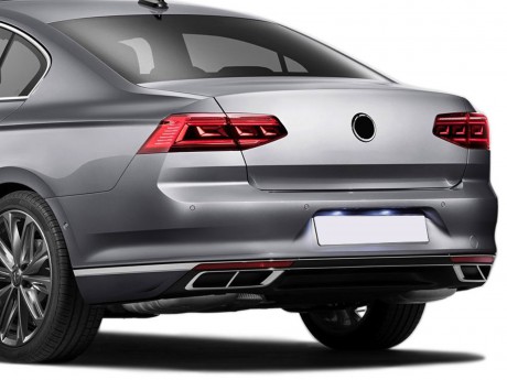 VW Passat B8.5 Krom Egzoz Görünümü Difüzör 4'lü R Line 2019 ve Üzeri