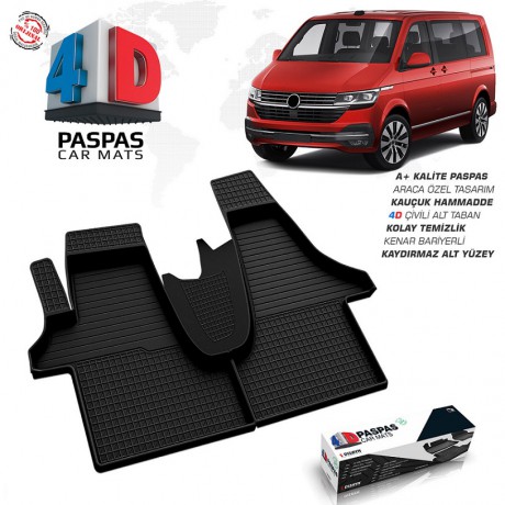 S-Dizayn VW Transporter T6.1 4D Havuzlu Paspas 2019 ve Üzeri A+Kalite