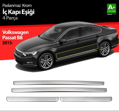 S-Dizayn VW Passat B8 Krom İç Kapı Eşiği 4 Parça 2015-2019